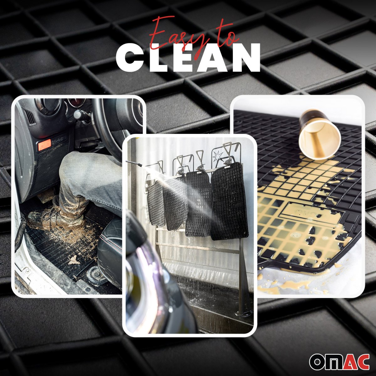 BMW 6 SERIES GRAN TURISMO G32 Floor Mats - Omac - El Toro Rubber - Black - '17-'24